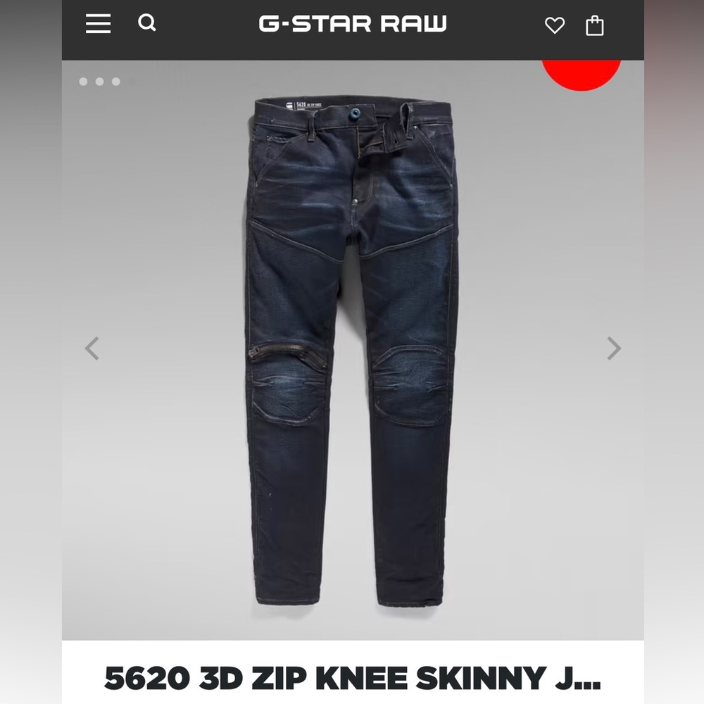 G-STAR 5620 3D Zip Knee Skinny 32/32 Nightfall